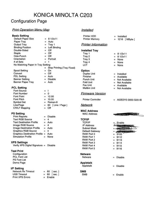 Fax page