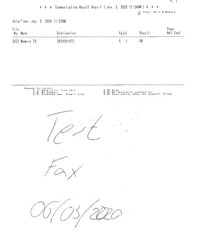 Fax page