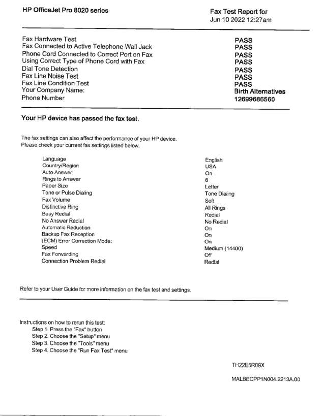 Fax page