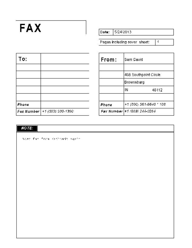 Fax page
