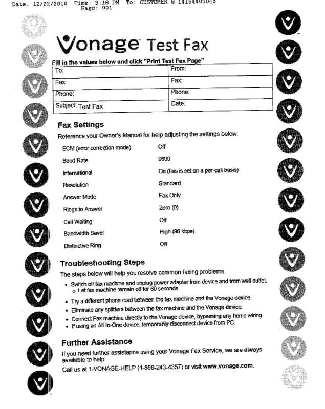 Fax page