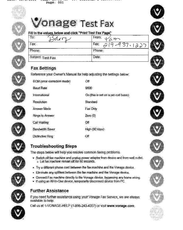 Fax page