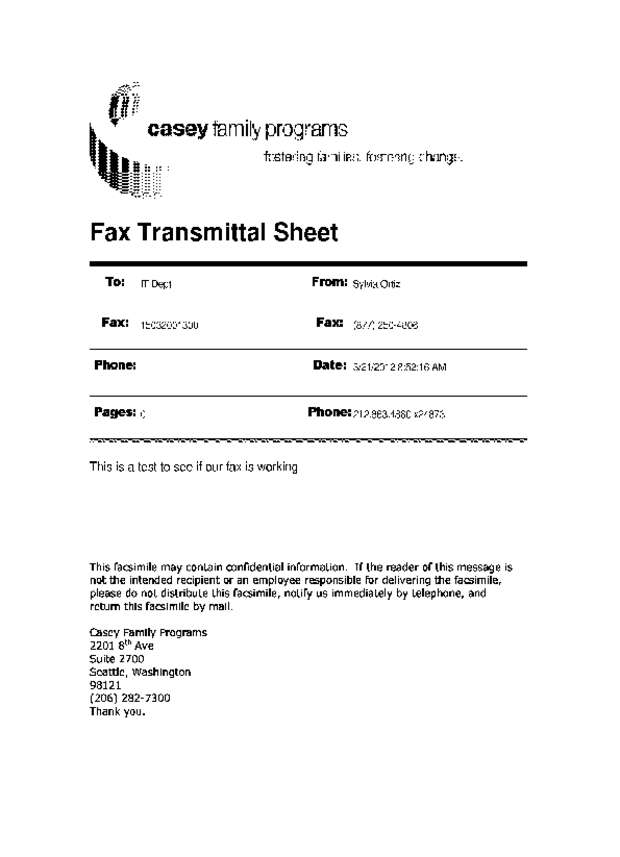 Fax page