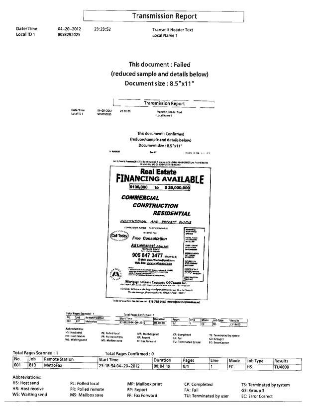 Fax page