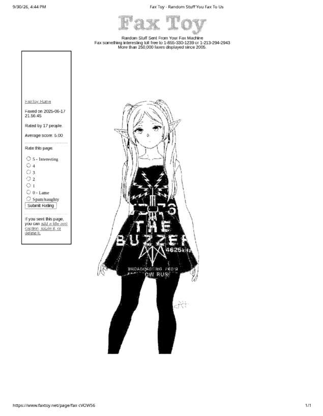 Fax page