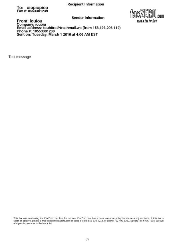 Fax page
