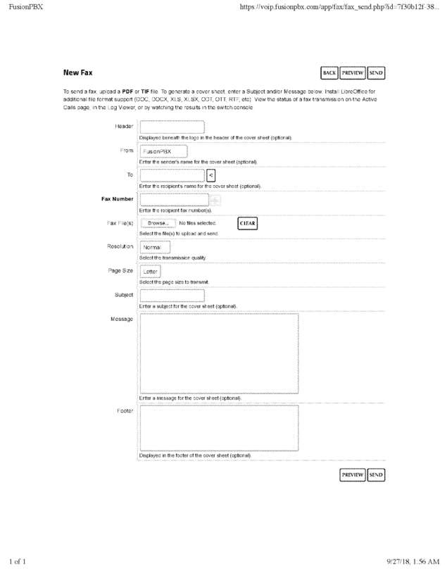 Fax page