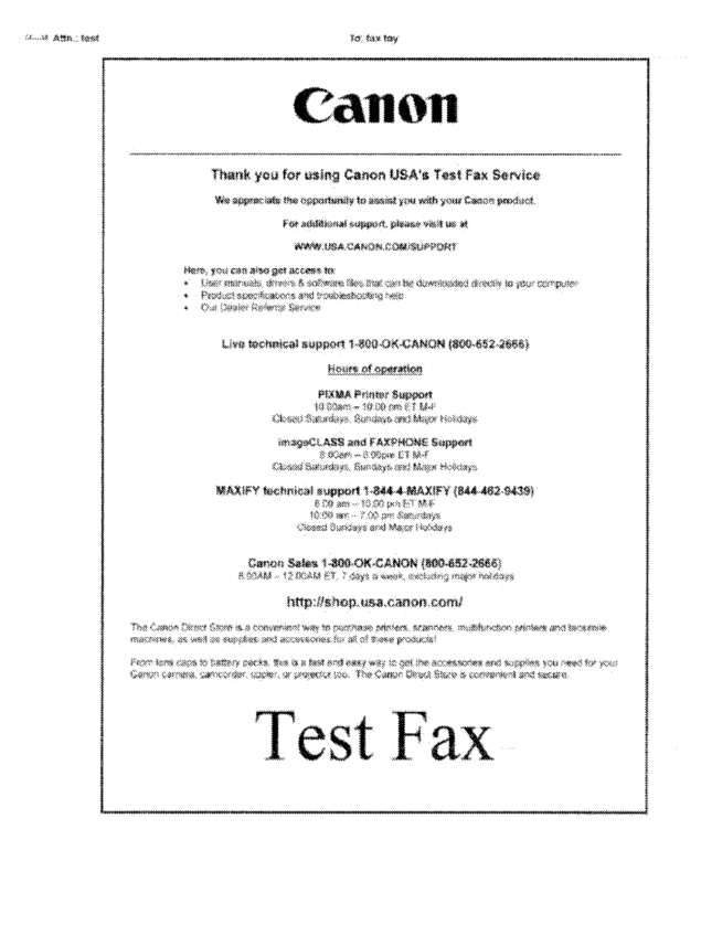 Fax page