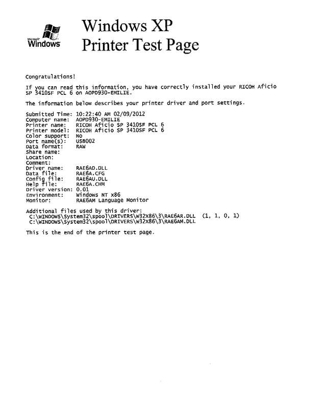 Fax page