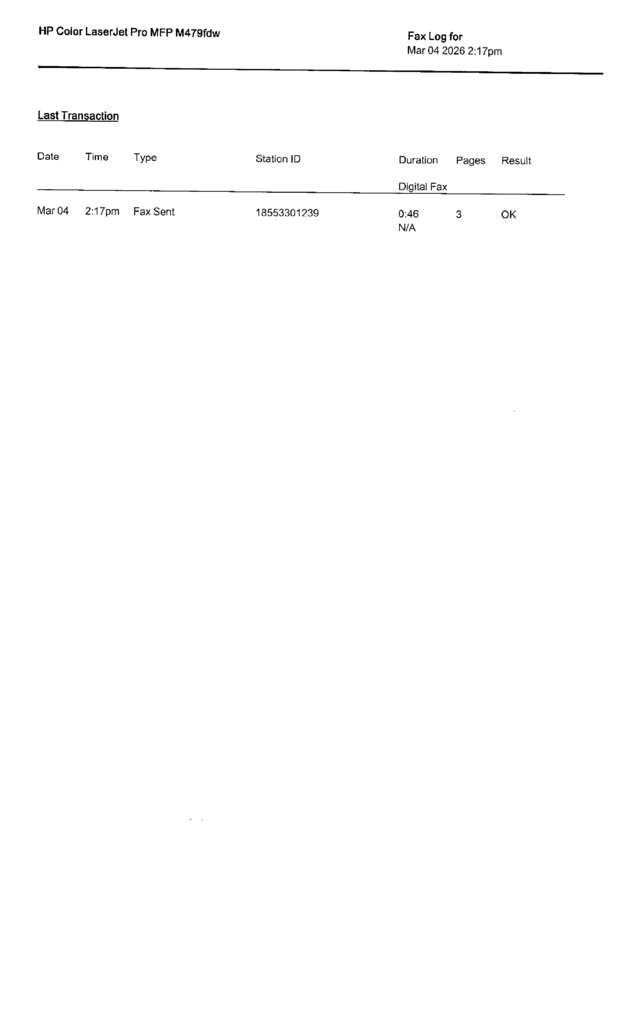 Fax page