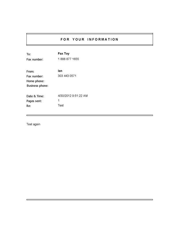 Fax page