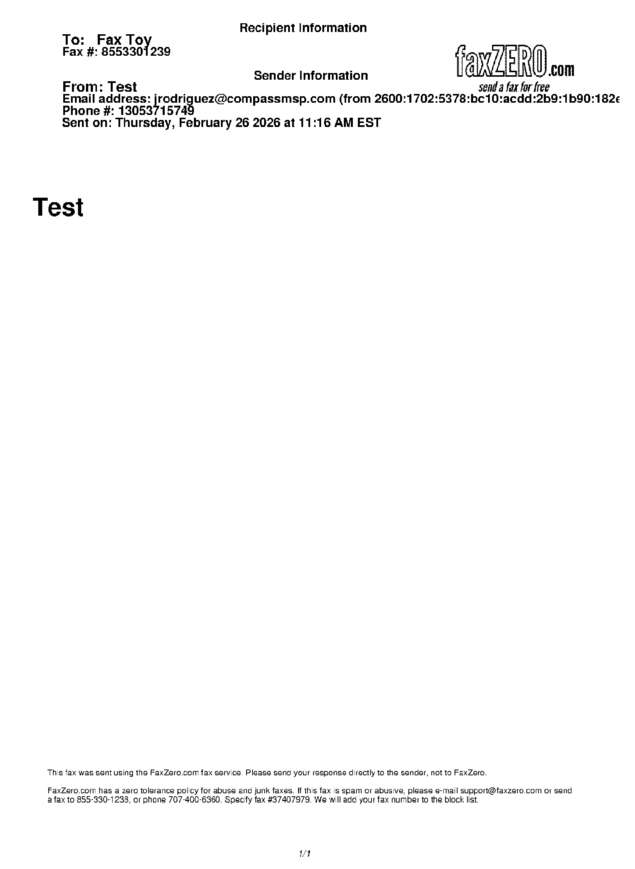 Fax page