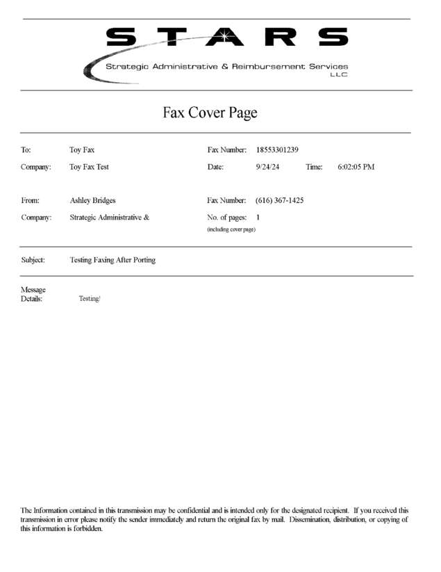 Fax page