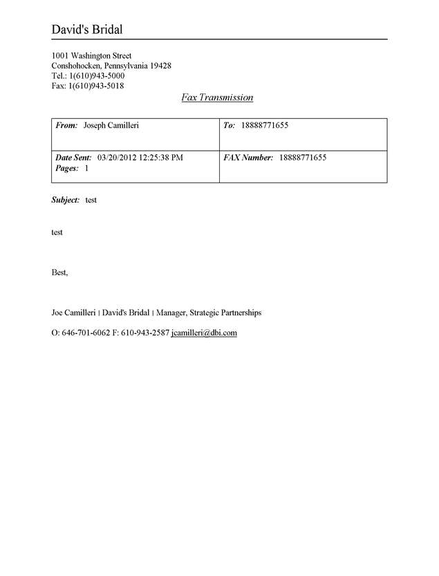 Fax page