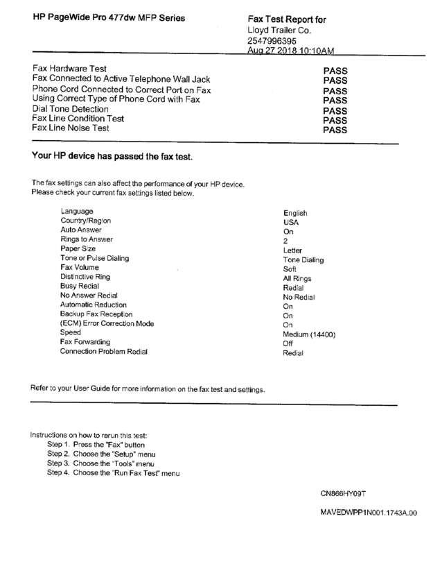 Fax page