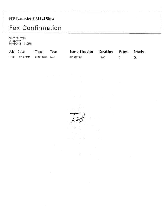 Fax page