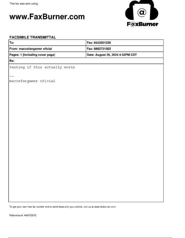 Fax page