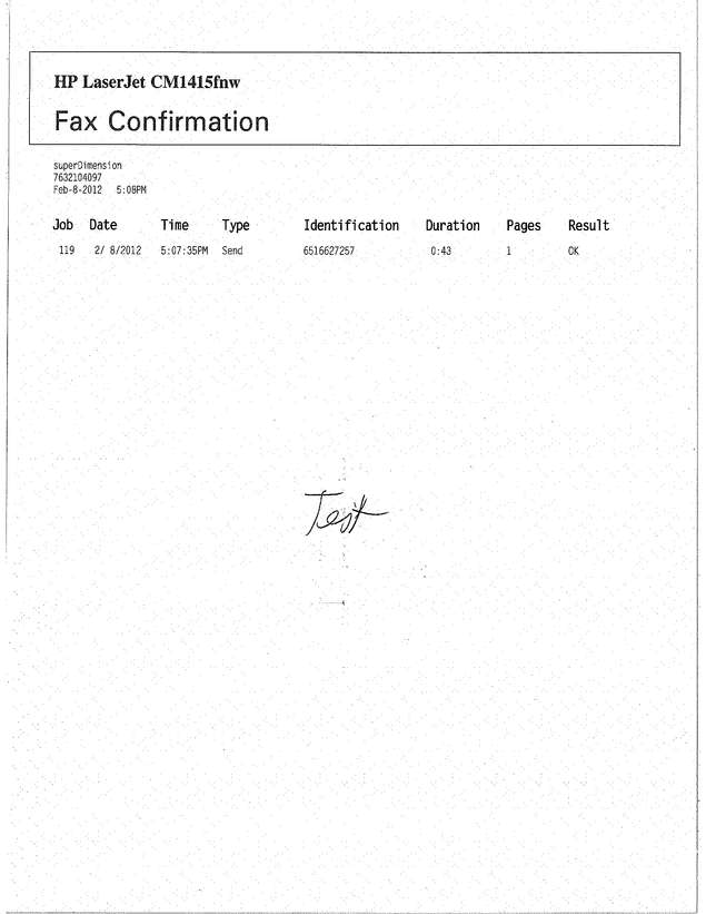 Fax page