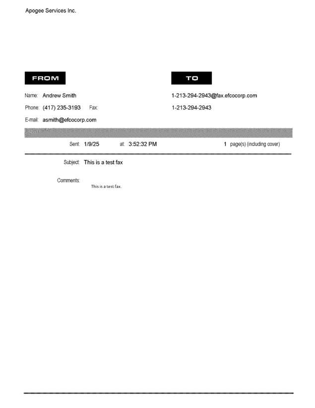 Fax page