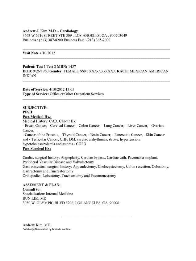 Fax page