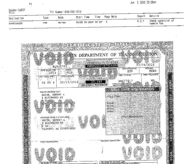 Fax page