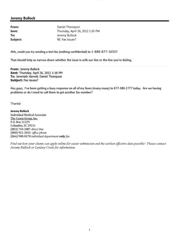 Fax page