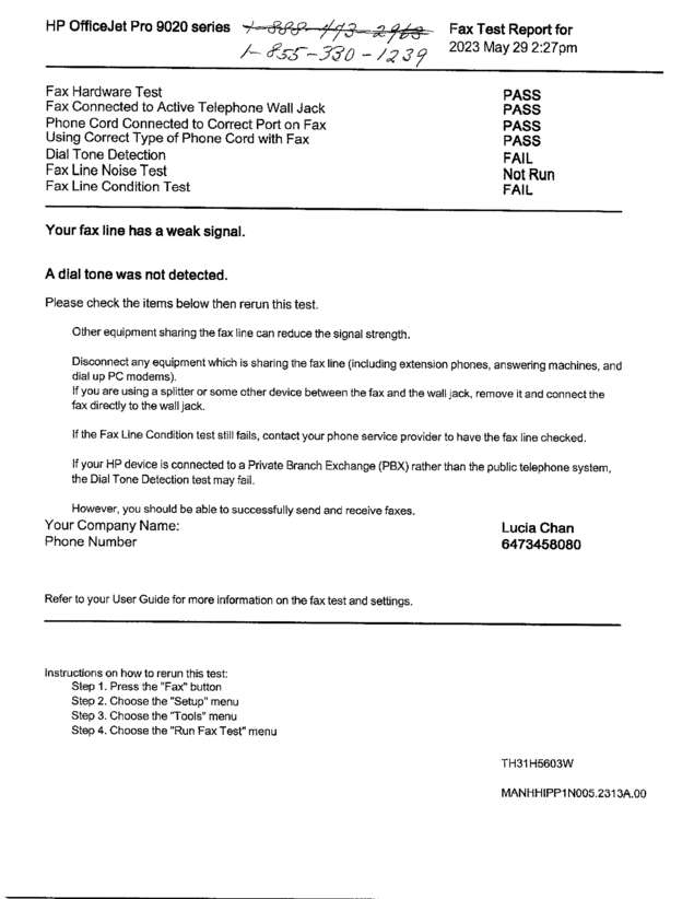 Fax page