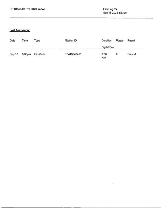 Fax page
