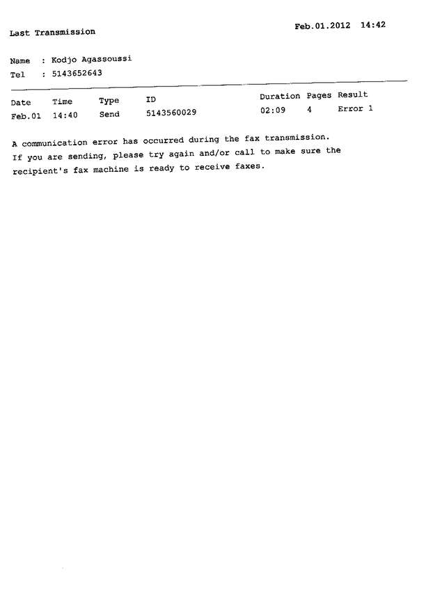 Fax page