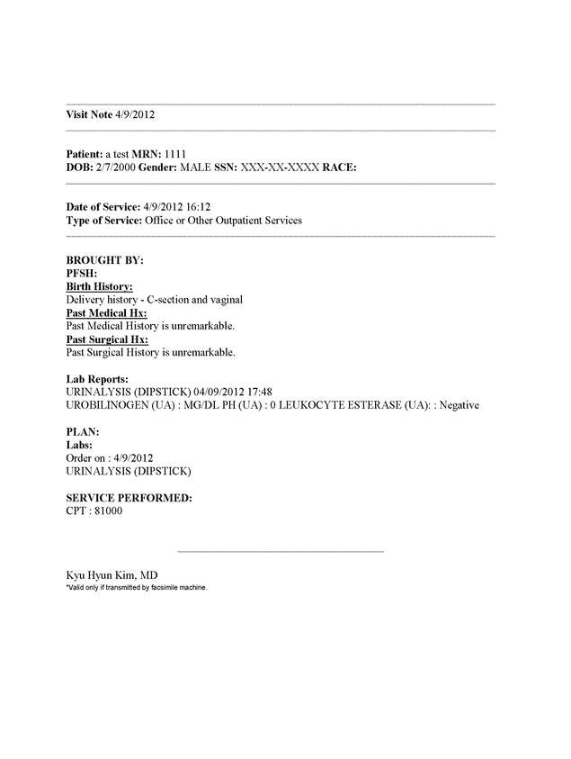 Fax page