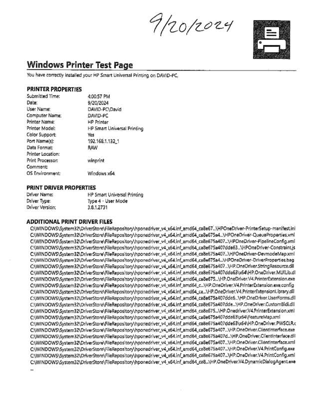 Fax page