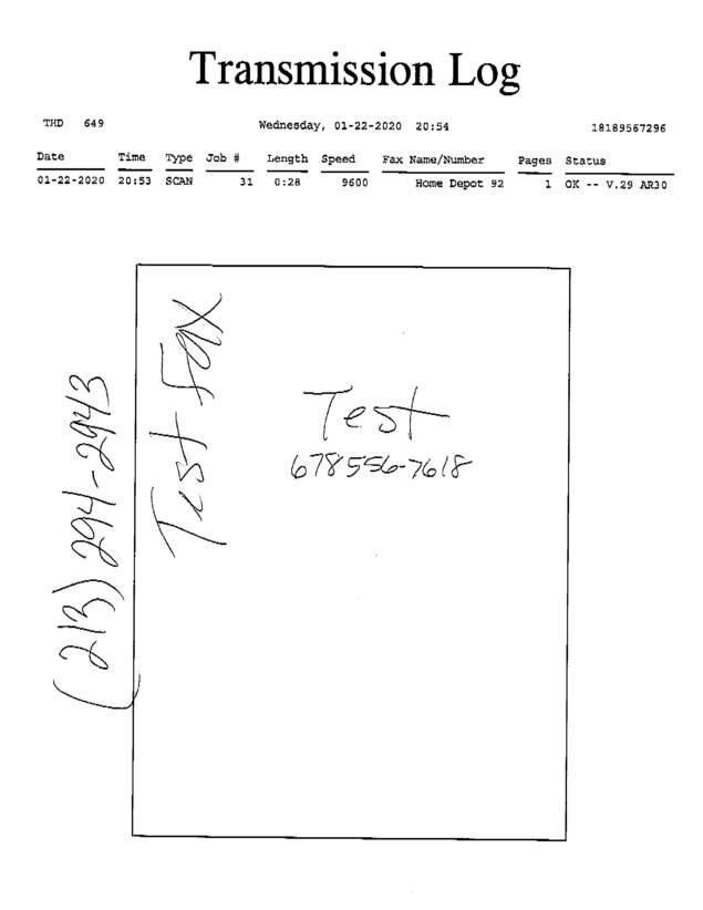 Fax page