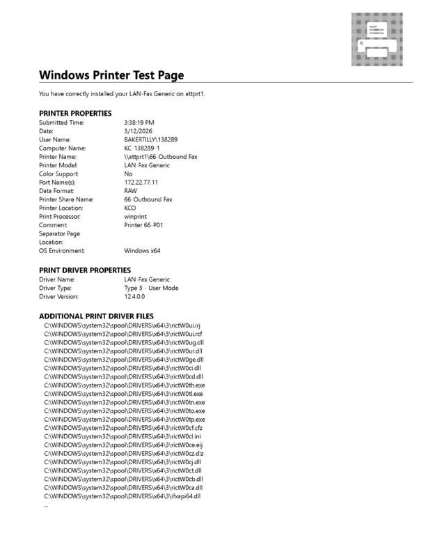 Fax page