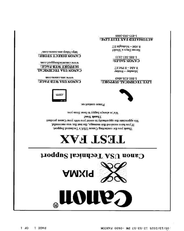 Fax page