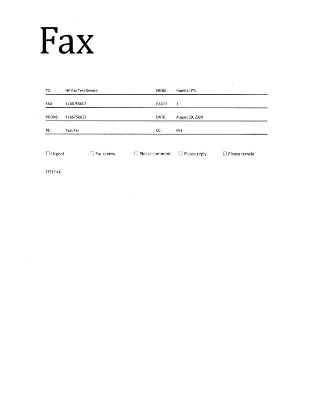 Fax page