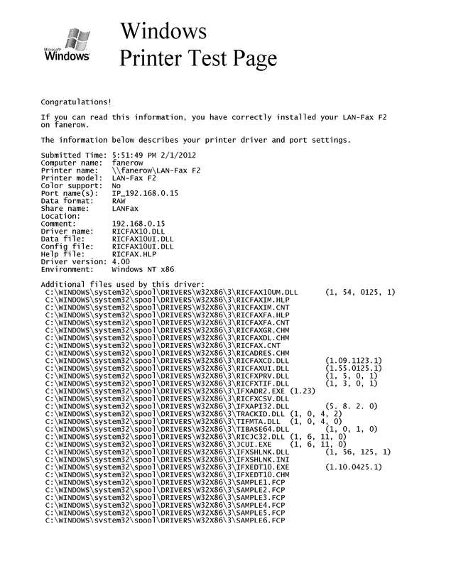 Fax page