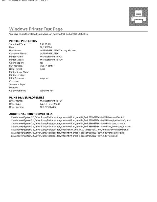 Fax page
