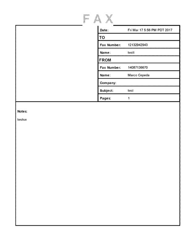 Fax page