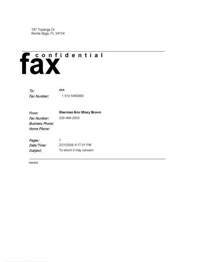 Fax page