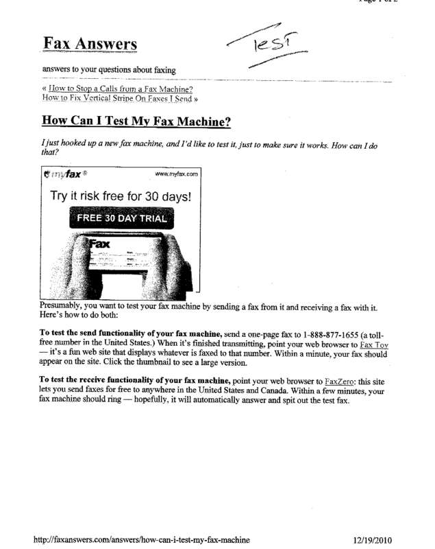 Fax page