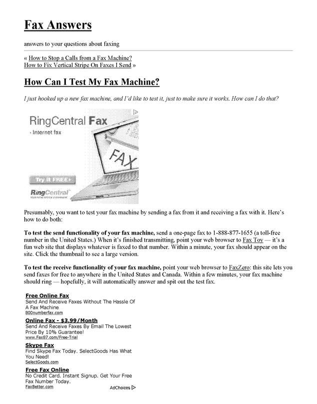 Fax page