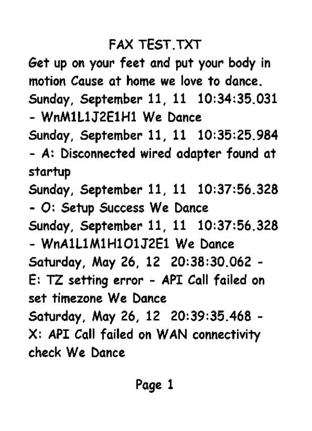 Fax page
