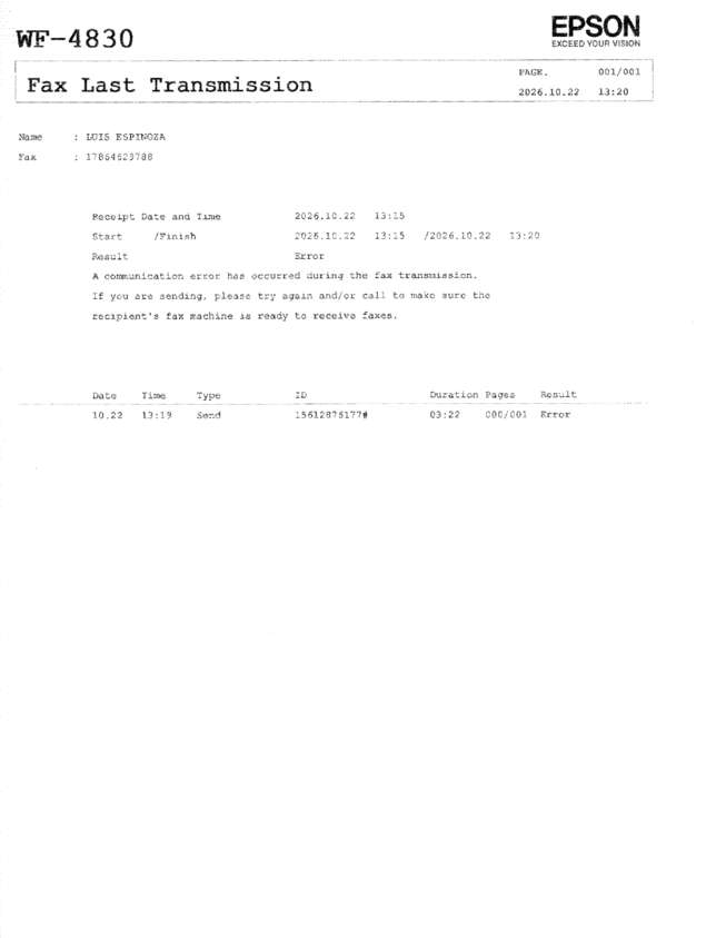 Fax page