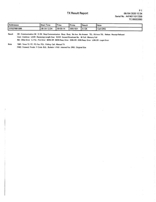 Fax page