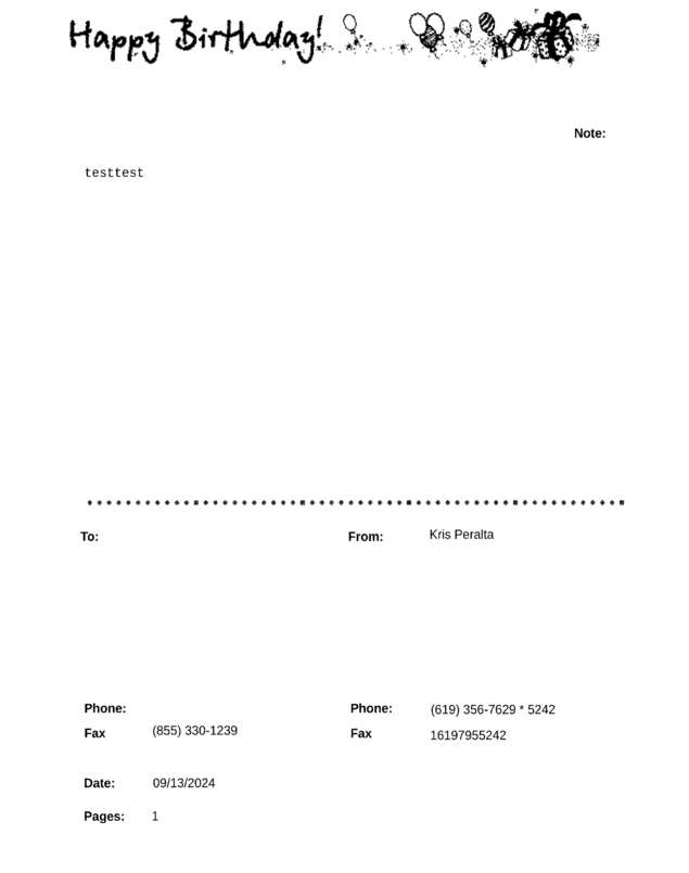 Fax page