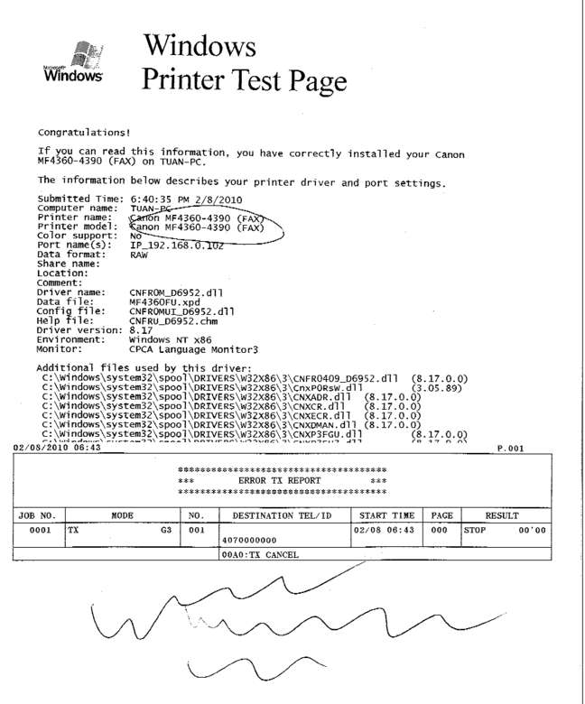 fax page