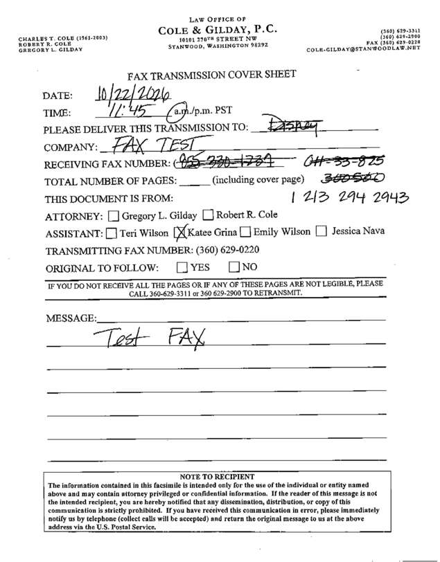 Fax page