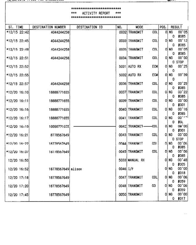 Fax page