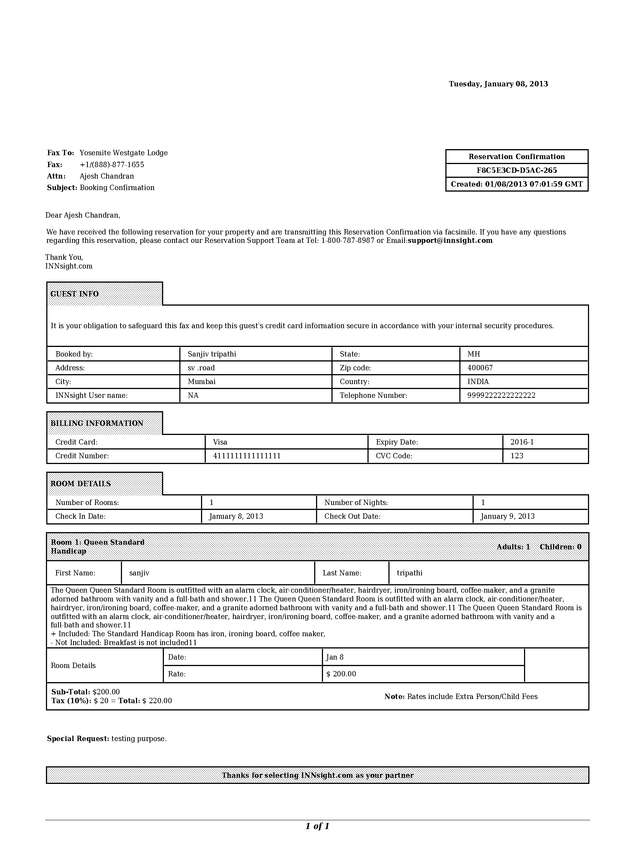Fax page