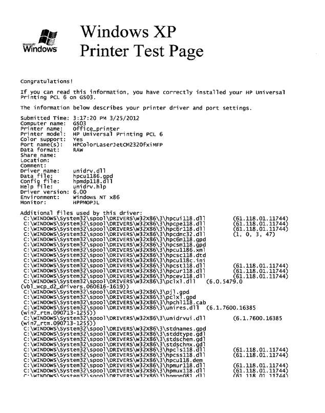 Fax page